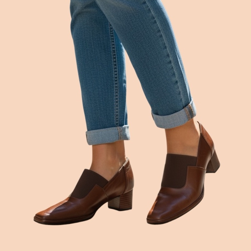 Rangoni Firenze Brown Leather Slip on Pumps
